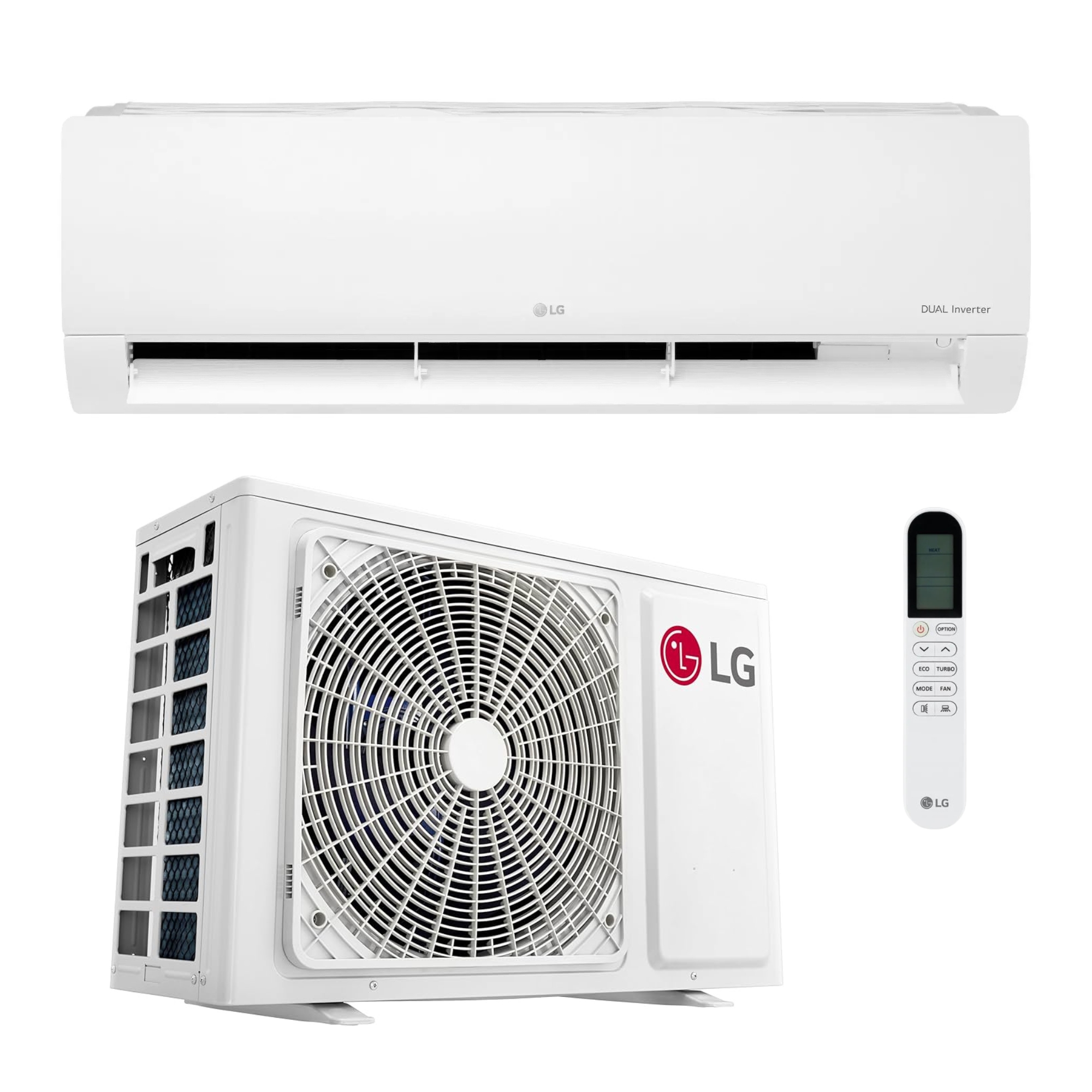 إل جي (LG) مكيف هواء متدفق بقوة 21500 وحدة حرارية بريطانية، ضاغط عاكس مزدوج كول وين، 2 طن، 6.3 كيلووات، NW242C0 NK0 أبيض